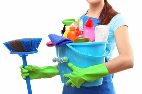 Cleaner checking equipment and applying safe working procedures